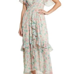 Floret Studios Floral Ruffle Maxi Dress